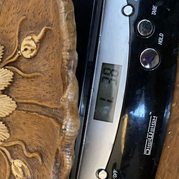 Vtg Sunflower Bowl Multi Prod Inc USA Faux Wood Boho Chic‎ 11.5” MCM Centerpiece - Picture 12 of 12